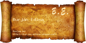 Burján Edina névjegykártya