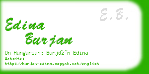 edina burjan business card